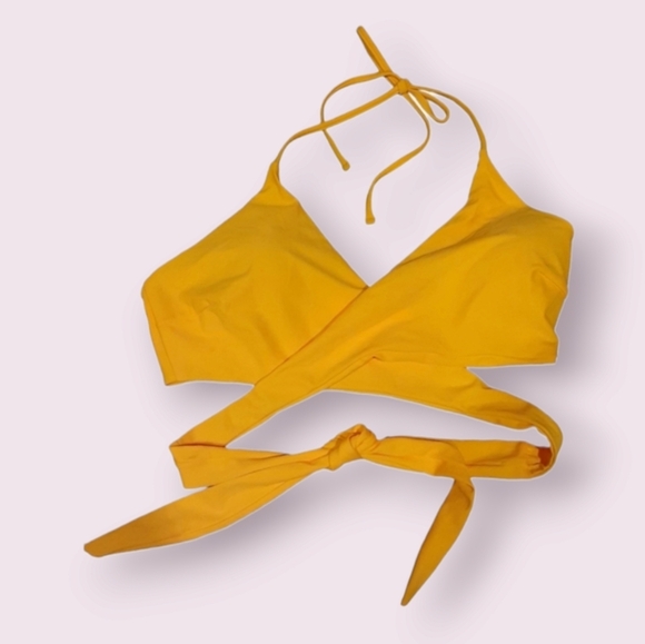 Yellow wraparound bikini top, L NWT - Picture 1 of 3